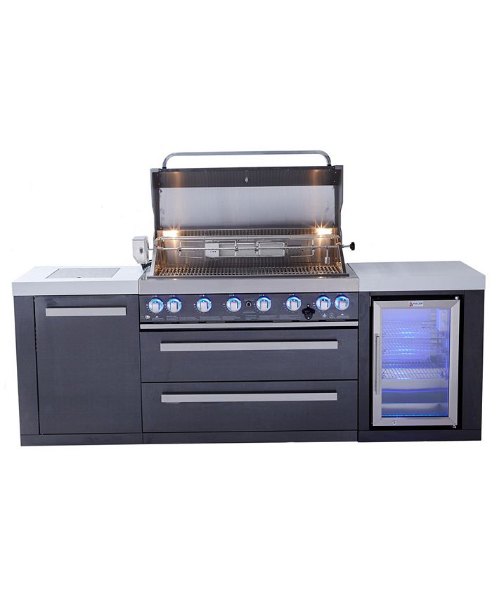 Mont Alpi Outdoor Kitchen 805 Stainless Steel Island with Grill, Fridge