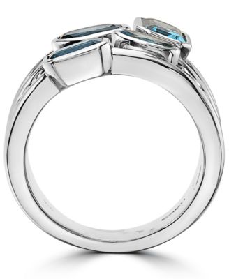 EFFY&reg; London Blue Topaz Statement Ring (3-1/20 ct. t.w.) in Sterling Silver