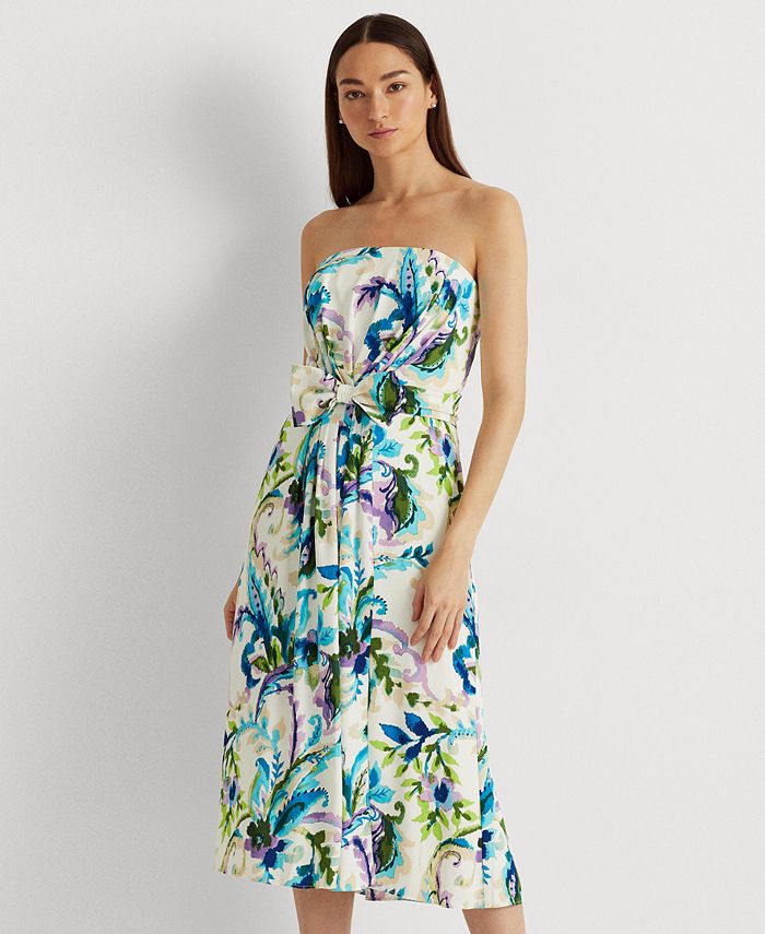 Lauren Ralph Lauren Strapless Paisley Print Midi Dress & Reviews ...