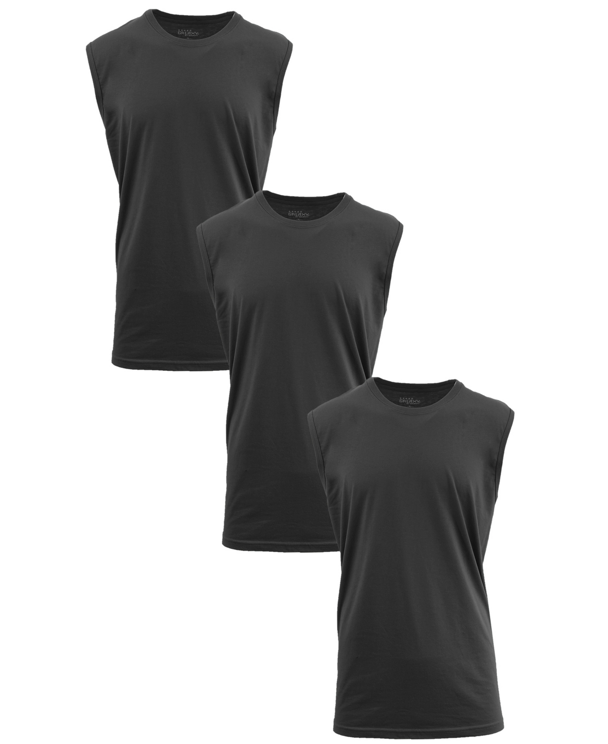 Galaxy By Harvic Men's Muscle Tank Top, Pack of 3 - Black X 3