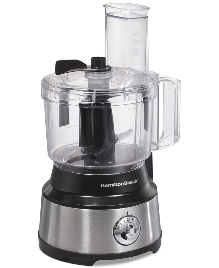 Hamilton Beach Food Processor & Vegetable Chopper for Slicing, Shredding,  Mincing, and Puree, 10 Cups + Easy Clean Bowl Scraper, Black and Stainless