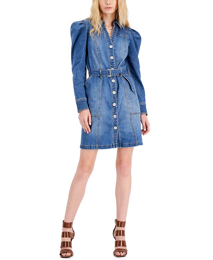 INC International Concepts Denim Belted Shirtdress, Created for Macy's ...