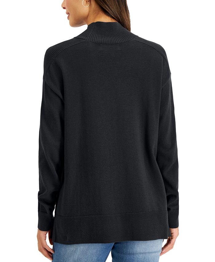 Karen Scott Cotton Mock-Neck Sweater, Created for Macy's & Reviews ...