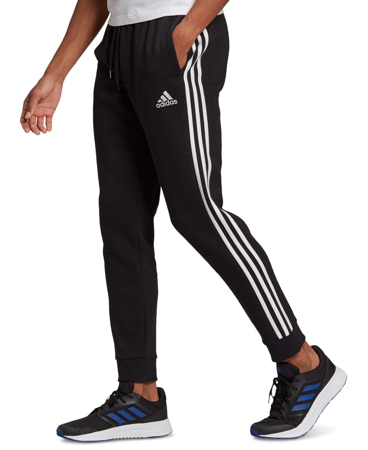 Adidas Originals Men's Fleece Jogger Pants In Black,white