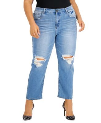 Gogo Jeans - Trendy Plus Size Ripped Ex-Boyfriend Jeans