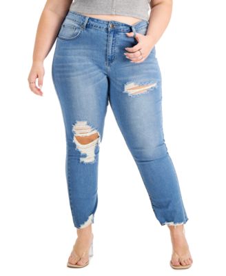Gogo Jeans Trendy Plus Size Ripped 
