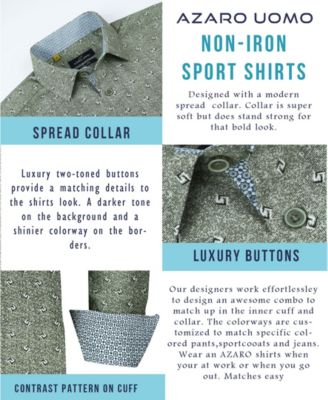 Мужская приталенная деловая рубашка Azaro Uomo в морском стиле на пуговицах