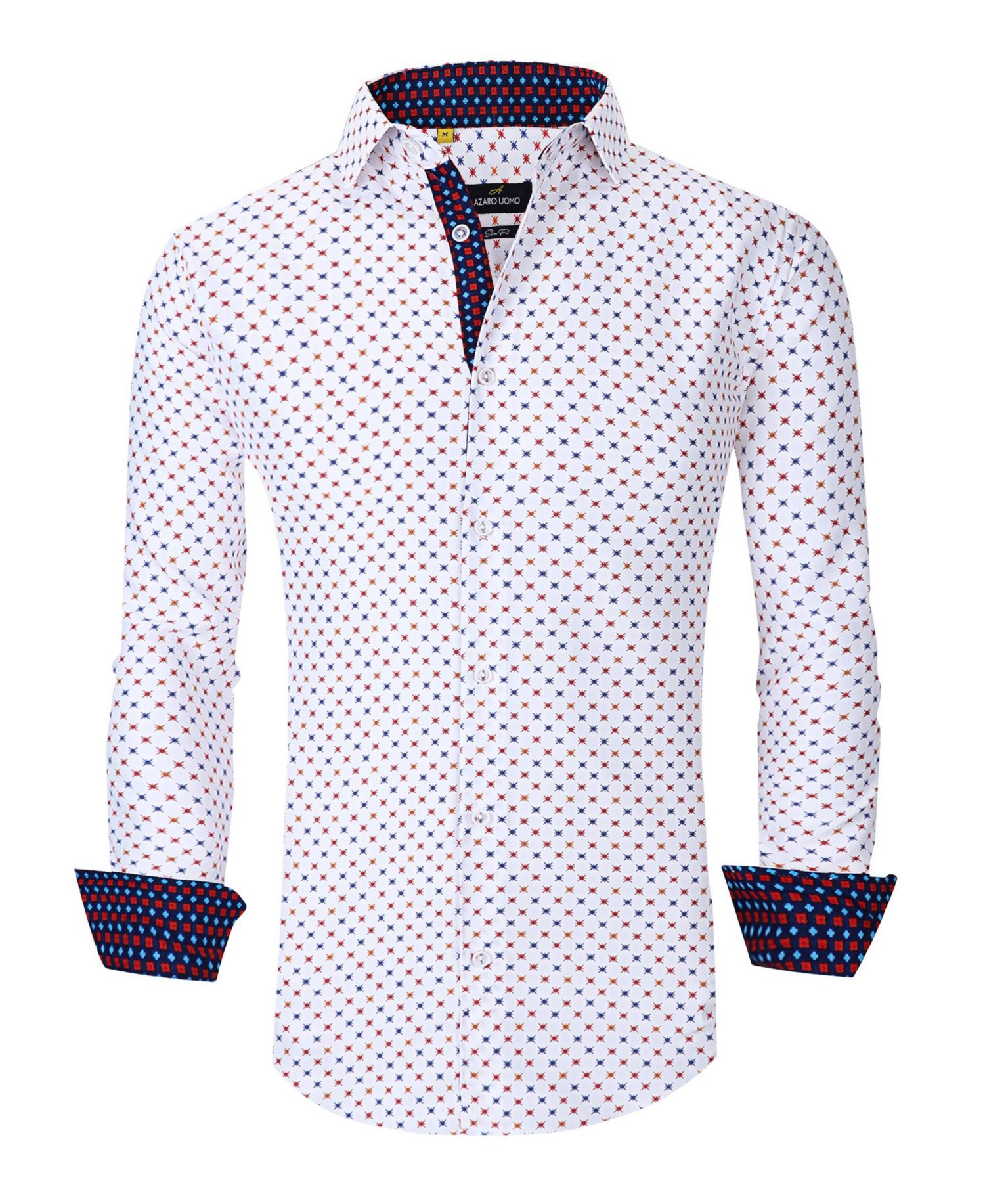 Men's Slim Fit Business Nautical Button Down Dress Shirt