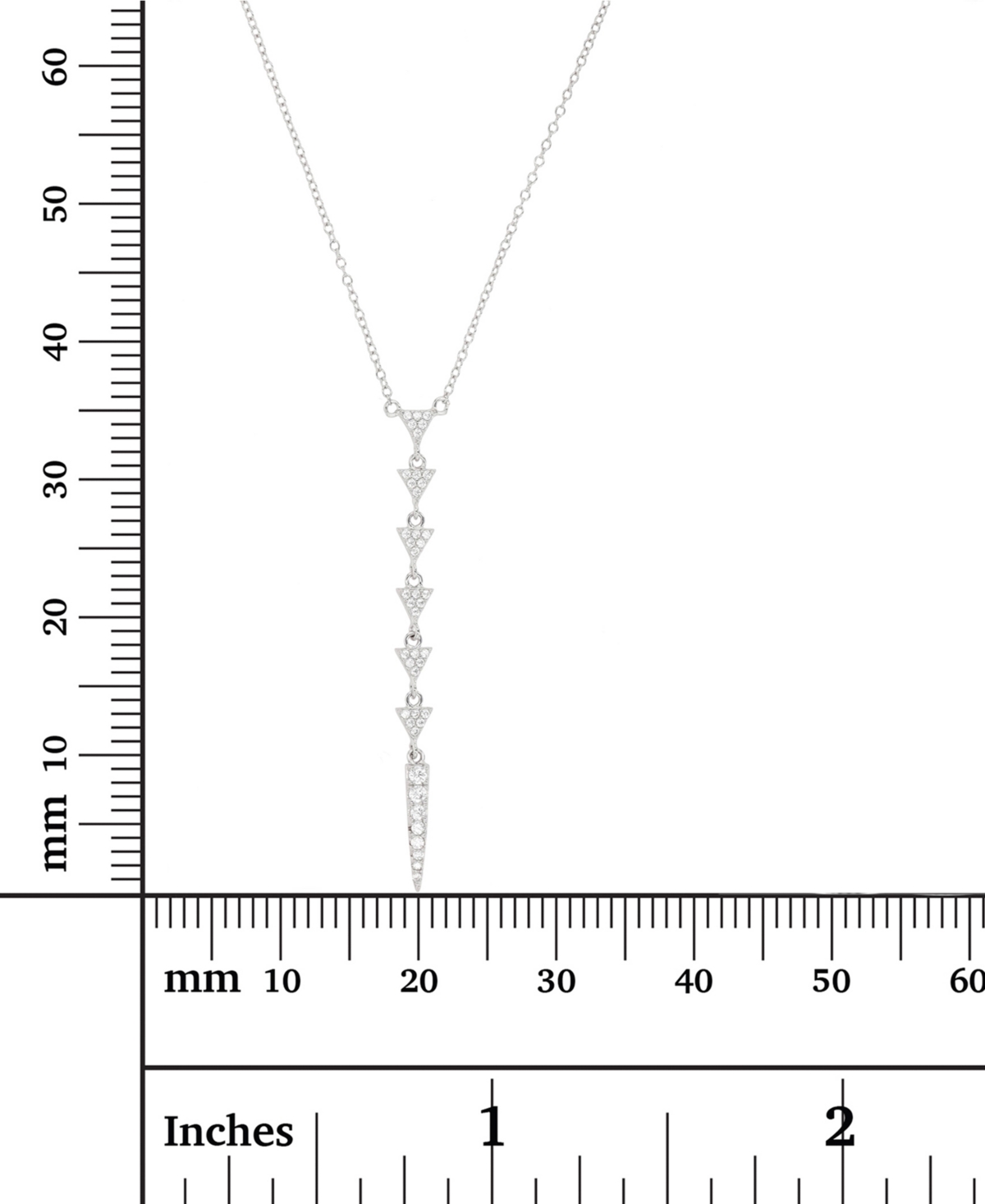 Cubic Zirconia Triangle Lariat Necklace  16