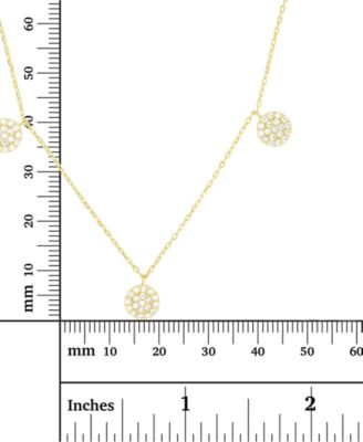 Cubic Zirconia Cluster Disc Dangle 17" Statement Necklace in Sterling Silver (Also in 14k Gold Over Silver)