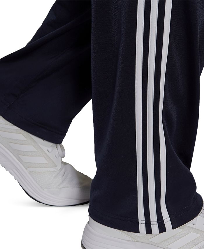 Adidas Sweatpants Mens M Grey Baggy Fit Polyester 3 Stripes
