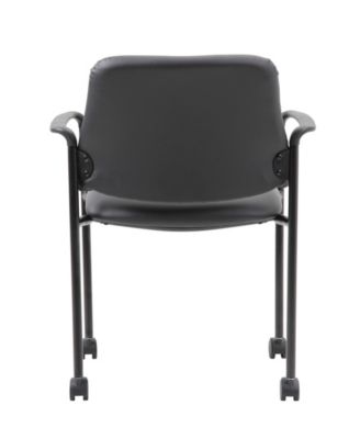 Square Back Diamond Stacking Chair with Arm