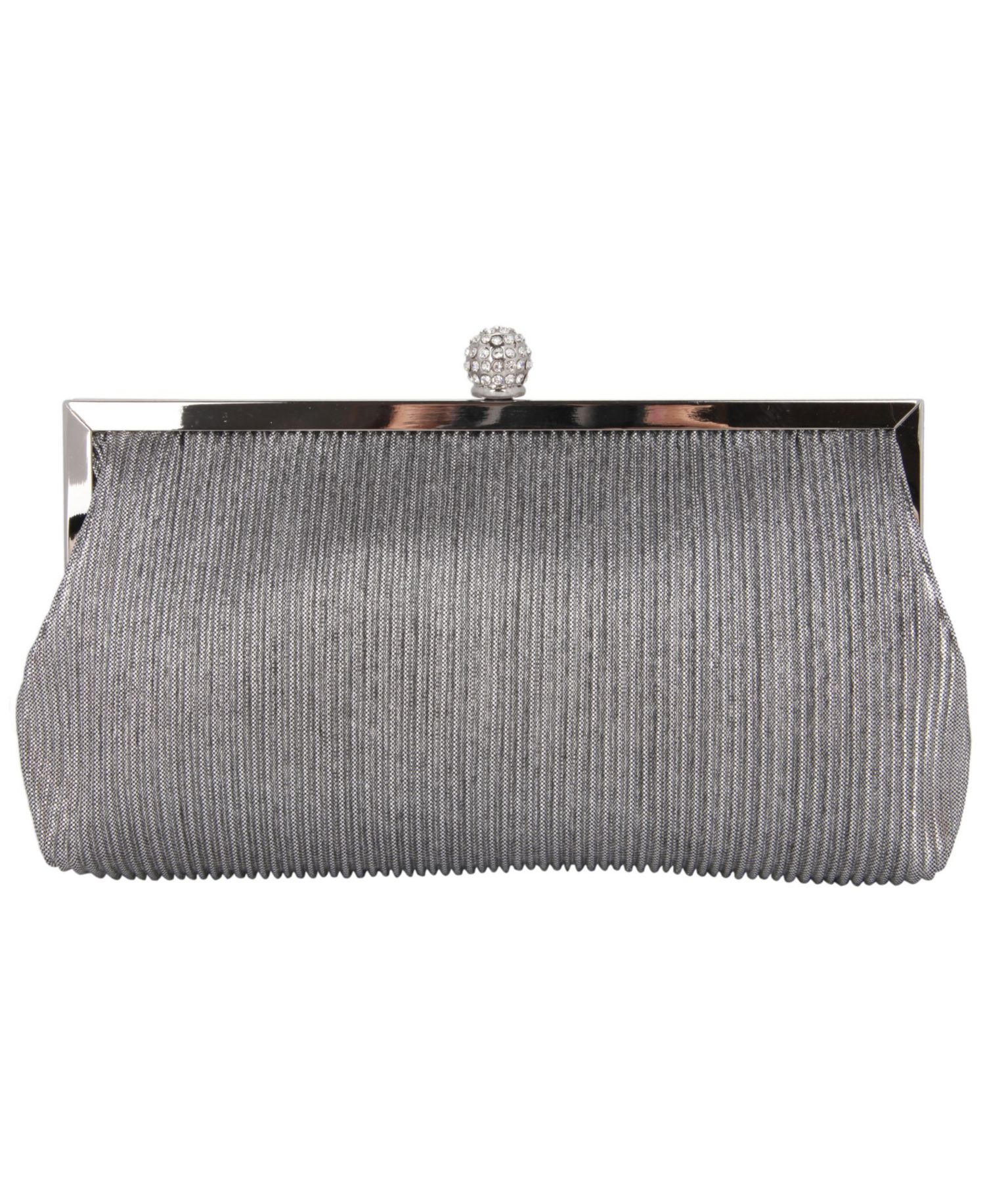 Women's Pleated Metallic Frame Clutch