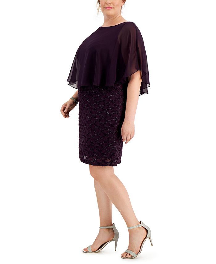 Connected Women's Plus Size Lace Overlay Sheath Dress Black Size 18W