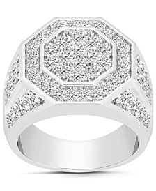 Men's Diamond Hexagon Cluster Ring (3 ct. t.w.) in 10k White Gold