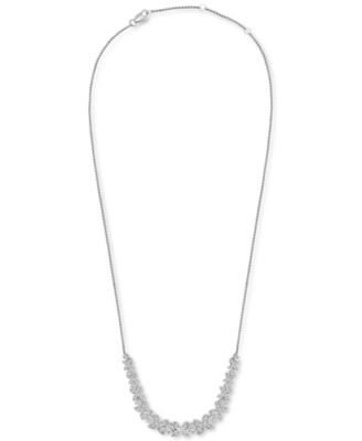 Diamond Butterfly Statement Necklace (1 ct. t.w.) in Sterling Silver, 16-1/2" + 2" extender, Created for Macy's