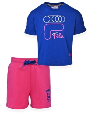 Little Girls Graphic T-shirt and French Terry Short Set