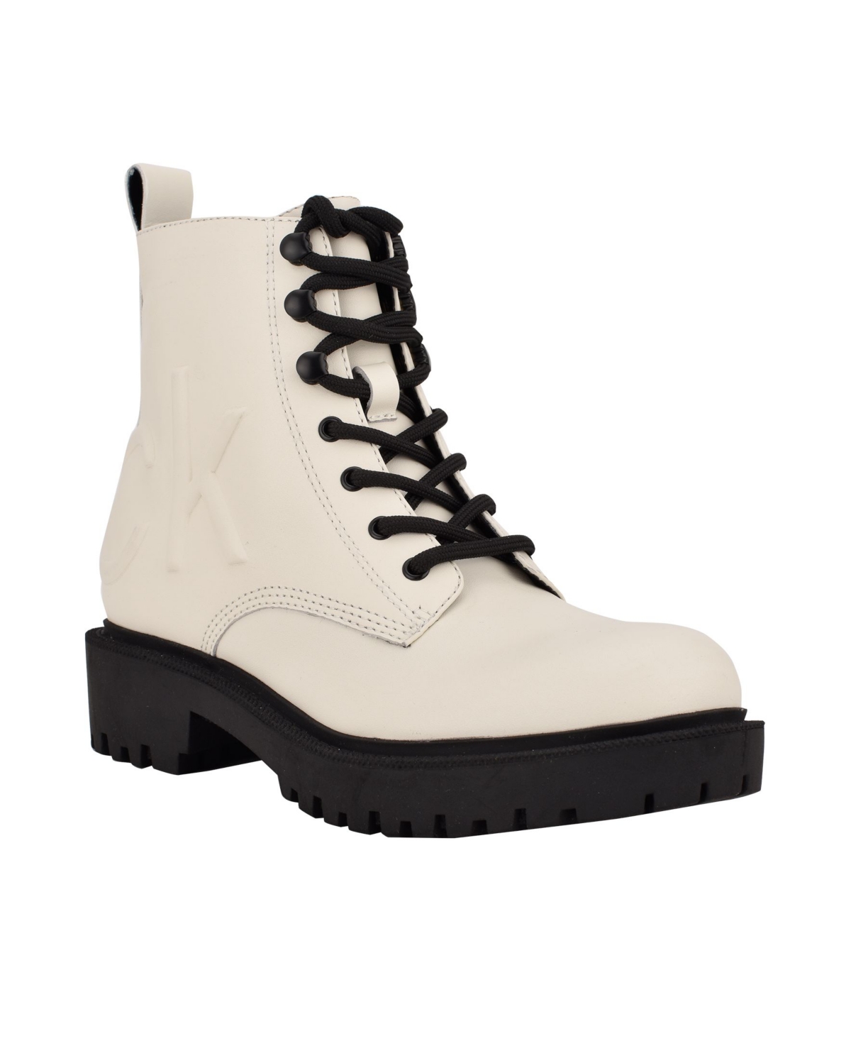 UPC 195972016255 product image for Calvin Klein Women's Kamry Lace Up Logo Lug Sole Combat Booties Women's Shoes | upcitemdb.com