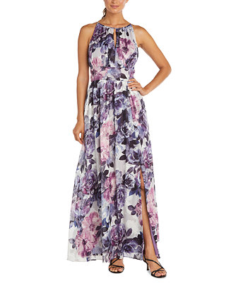 R & M Richards Floral-Print Gown - Macy's