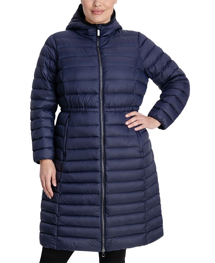 Michael Kors Plus Size Hooded Packable Down Puffer Coat, Created for ...