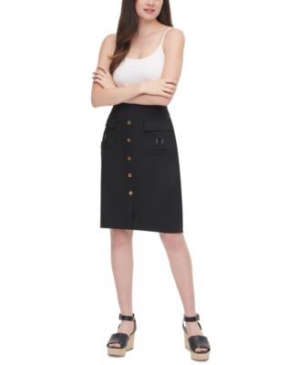 Calvin Klein - Button-Detail Pencil Skirt