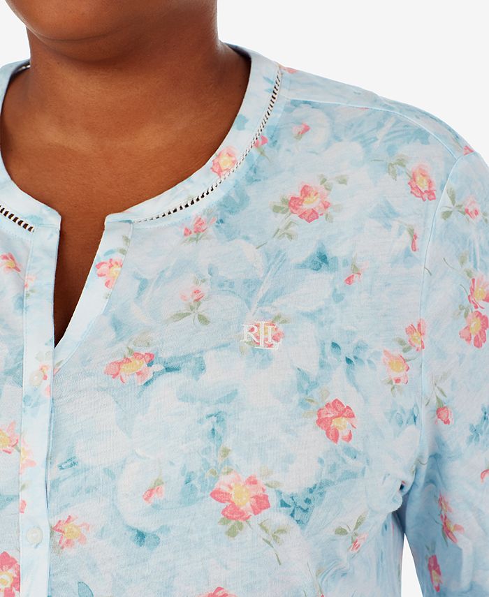 Lauren Ralph Lauren Plus Size Printed Sleep Shirt Macy's