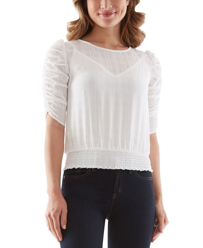 nine britton ceandra smocked bottom blouse
