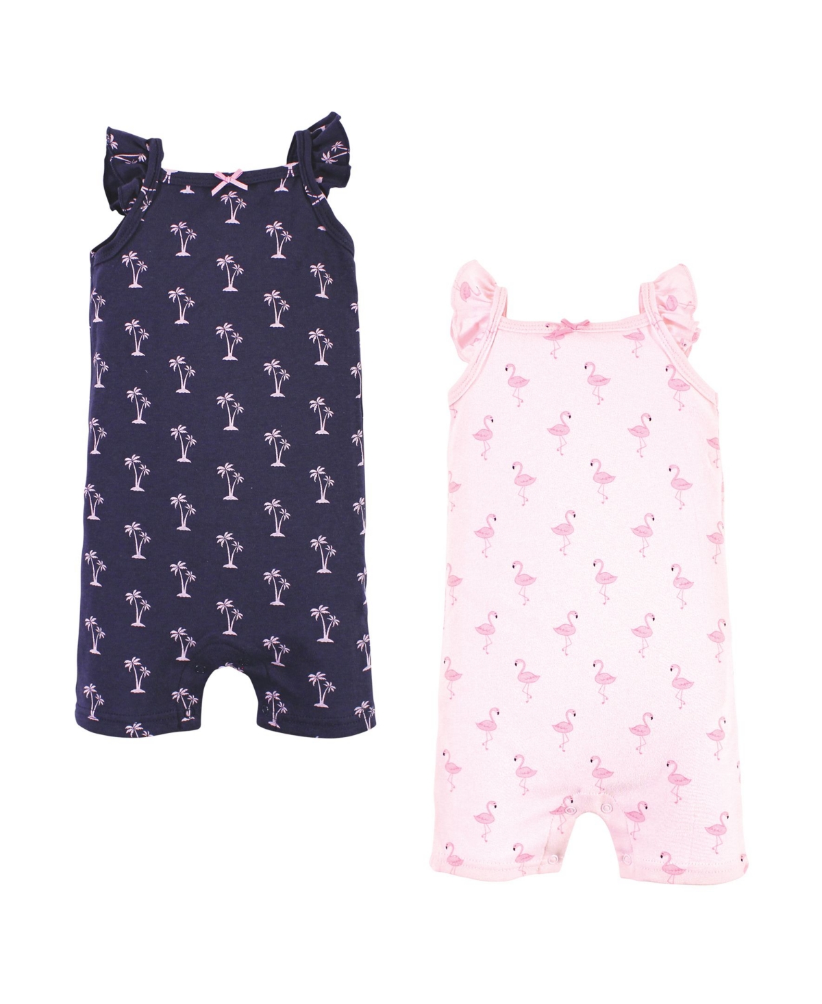 Hudson Baby Baby Girls Cotton Rompers,- Flamingo