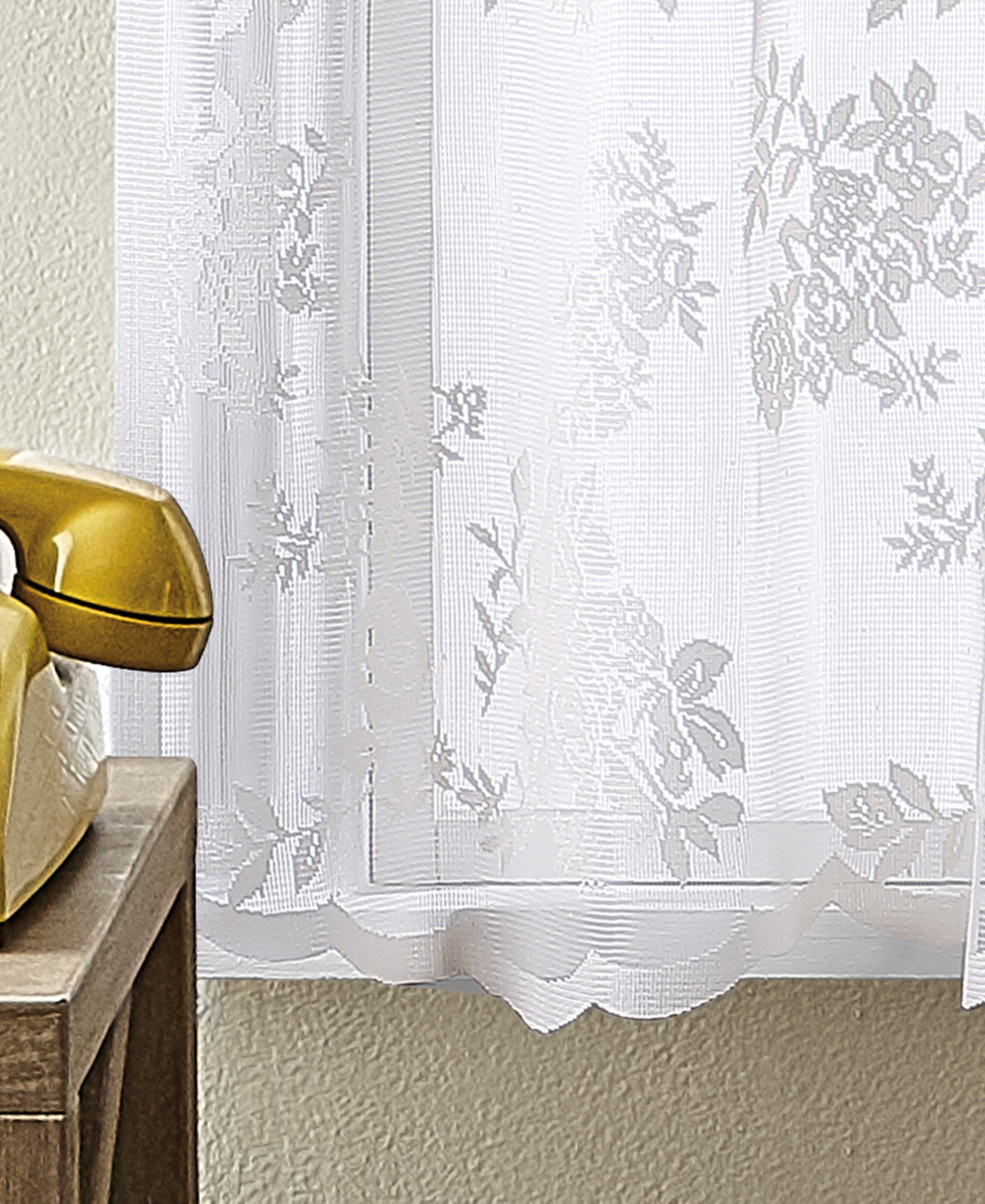 Curtainworks Sibella Lace 36" x 56" Tailored Tier, Set of 2