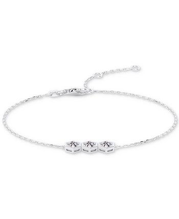 De Beers Forevermark - Diamond Three Stone Honeycomb Chain Bracelet (5/8 ct. t.w.) in 14k White Gold