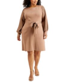 Plus Size Belted Sweater Dress