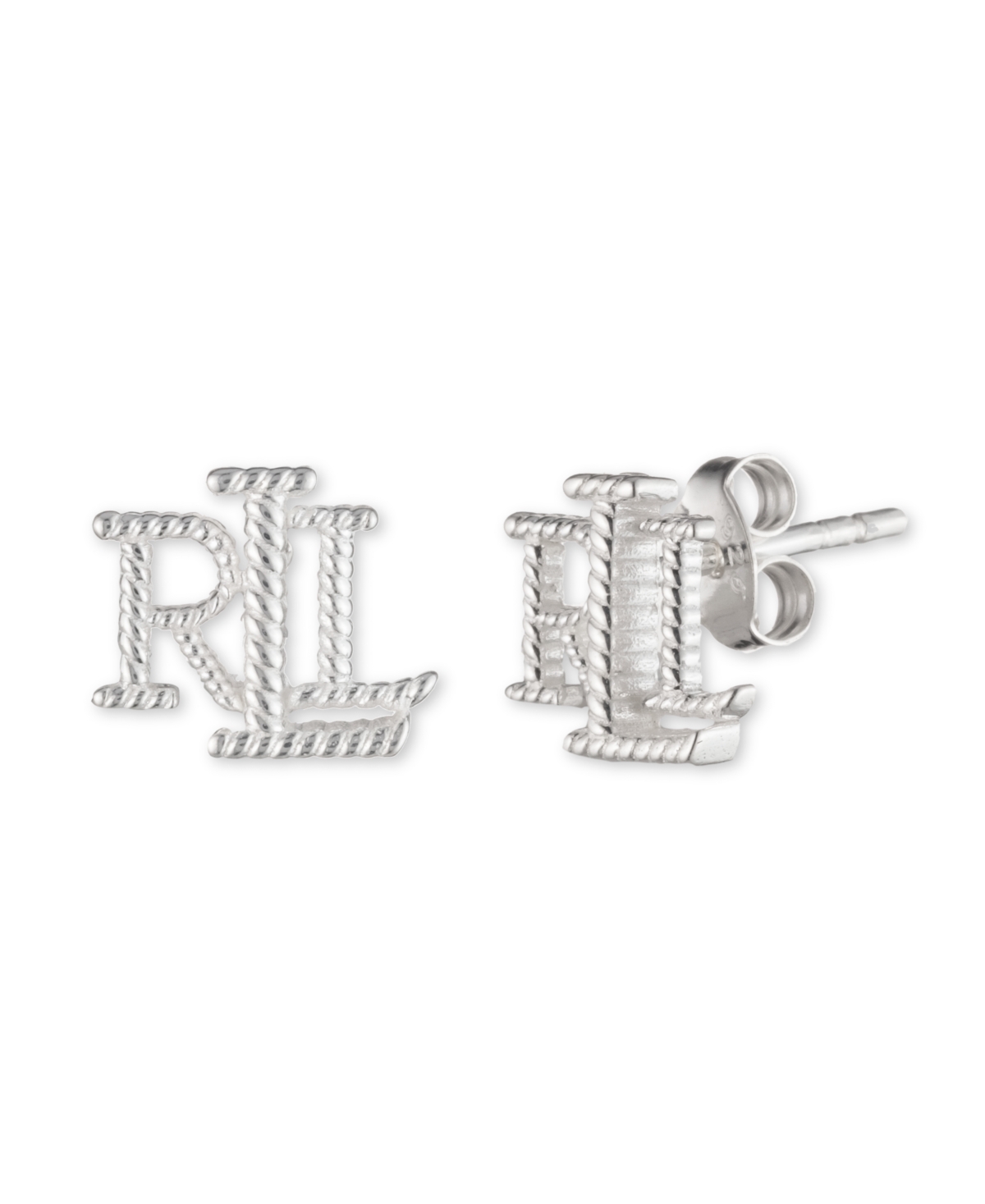 Shop Lauren Ralph Lauren Sterling Silver Lrl Logo Stud Earring