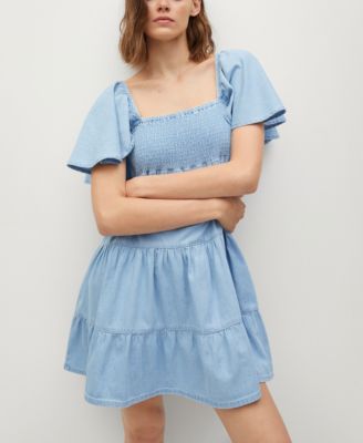 mango frill cotton dress MANGO Women's Frill Cotton Dress