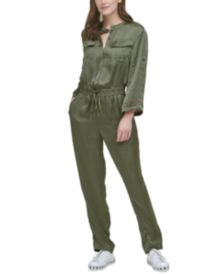 Drawstring-Waist Utility Jumpsuit