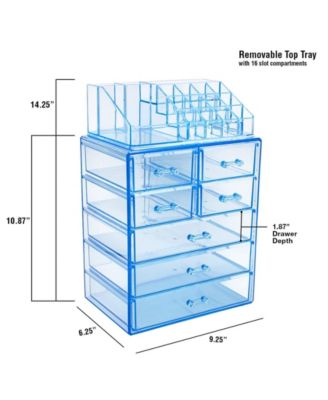 Clear Cosmetic Makeup Organizer Case & Display - Spacious Design - Great for Dresser, Bathroom, Vanity & Countertop