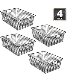 Wire Food Organizer Storage Bin Baskets, Pack of 4