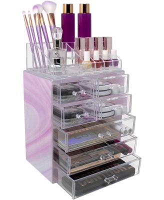 Medium Tie-Dye Makeup Organizer Set - (3 Large / 4 Small Drawers/Top Tray)