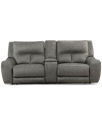 Furniture - Terrine 3-Pc. Fabric Sofa with 2 Power Motion Recliners and 1 USB Console