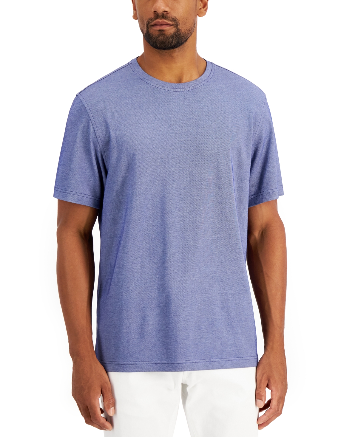 Men's Solid Supima Blend Crewneck T-Shirt, Created for Macy's - Pompador Blue O