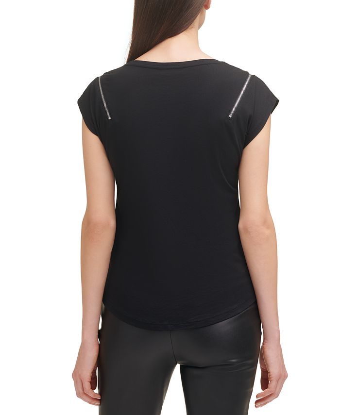 DKNY ZipShoulder TShirt Macy's