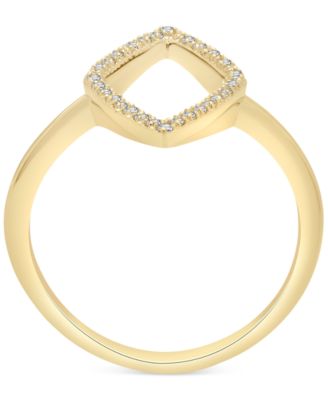 Diamond Rhombus Statement Ring (1/10 ct. t.w.) in 14k Gold or 14k White Gold, Created for Macy's