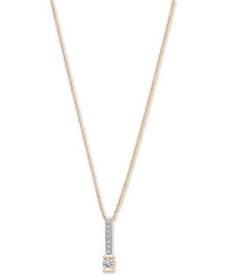 Certified Diamond Linear 18" Pendant Necklace (1/6 ct. t.w.) in 14k Gold, Created for Macy's