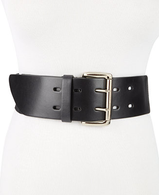 Michael Kors Wide Leather Stretch Belt - Macy's