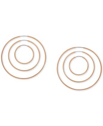 Gold-tone Set of Three Endless Hoops 1 ¼”, 2”, 2 ¾”