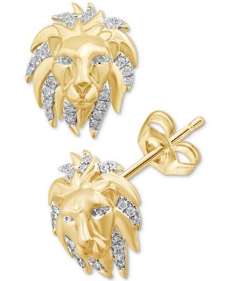 mens lion earrings