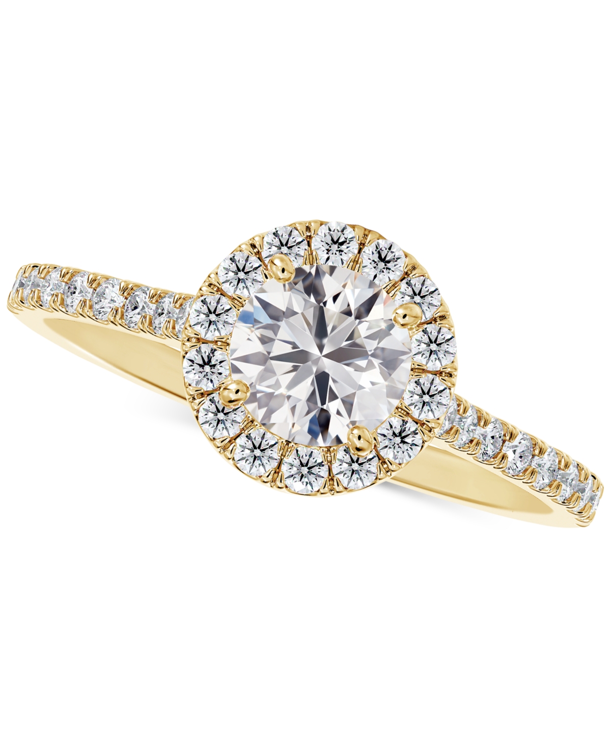 Portfolio by De Beers Forevermark Diamond Halo Pave Band Engagement Ring (1/2 ct. t.w.) in 14k Gold - Yellow Gold