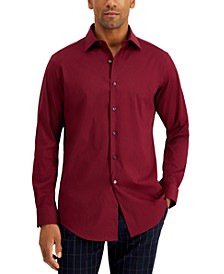 Men's Slim Fit 2-Way Stretch Performance Solid Dress Shirt, Created for Macy's 
