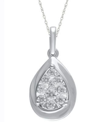 Macy's Diamond Teardrop Cluster Pendant 