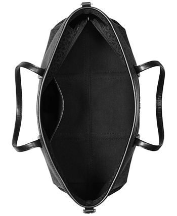 NEW Michael Kors Black Monogram Leather Beck Medium Tote Crossbody Shoulder  Bag