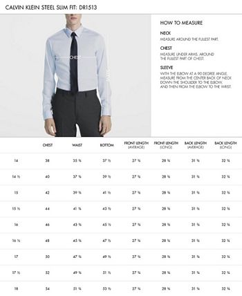 Calvin Klein - Men's Slim-Fit Non-Iron Performance Black French Cuff Dress Shirt